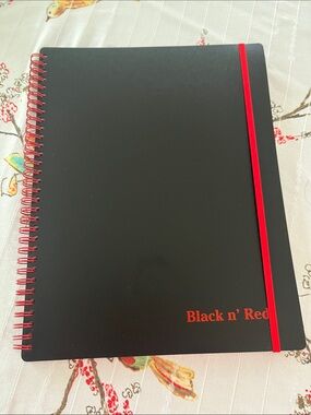Hardcover Spiral Notebook with Red Accents